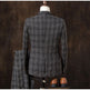 Men's 3-Piece Plaid Suit Set – Wedding, Groom & Formal Tuxedo (4 Colors, M–3XL)