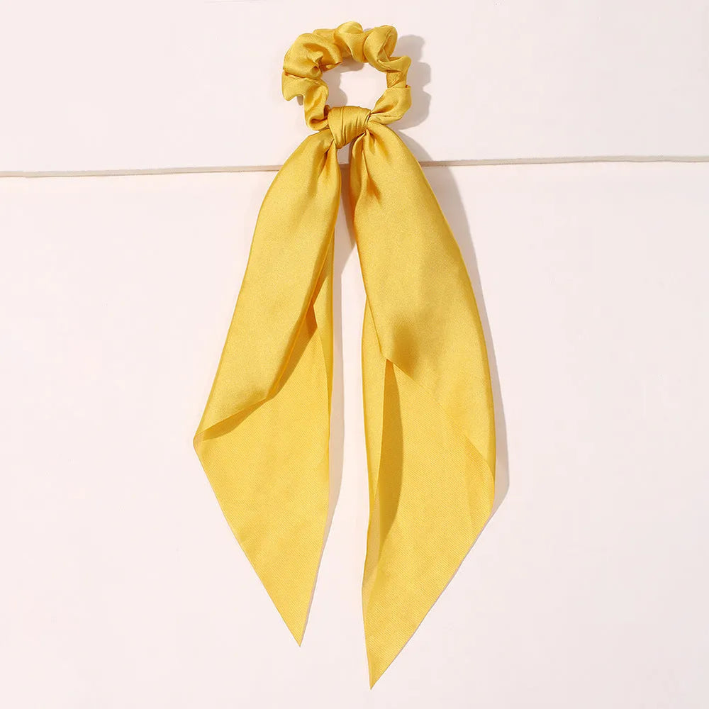 Cute Hair Silk Bow Scrunchie Vintage Satin Scarf Scrunchie - EX-STOCK CANADA