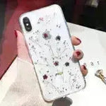 Case de teléfono de silicona epoxi de flores secas