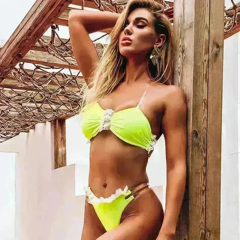 Women Amazon Split Swimsuit Lace Swimsuit Bikini - EX-STOCK CANADA