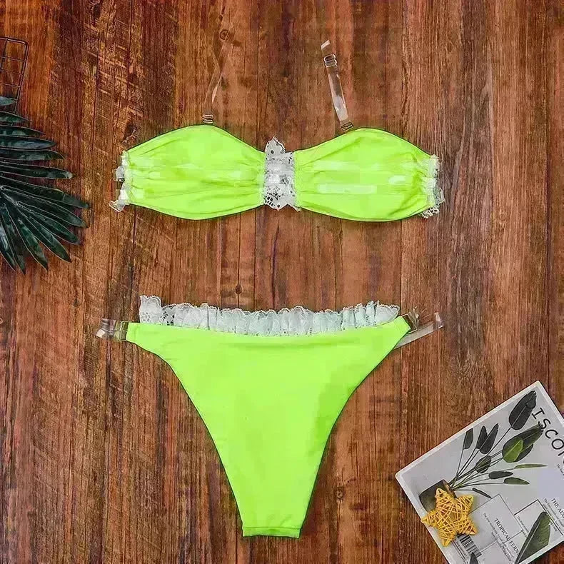 Women Amazon Split Swimsuit Lace Swimsuit Bikini - EX-STOCK CANADA