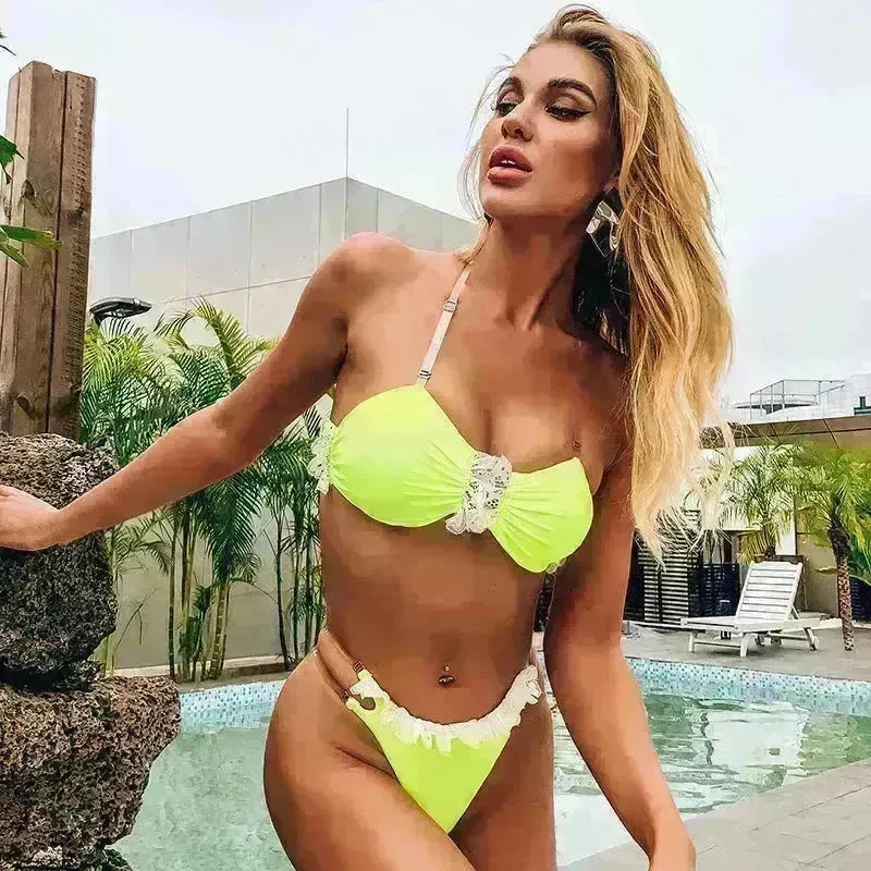 Women Amazon Split Swimsuit Lace Swimsuit Bikini - EX-STOCK CANADA