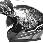 Bluetooth Modular Flip-Up Motorcycle Helmet with FM Radio & Dual Lens | M–XXL