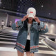 Heavy Industry Flower Embroidery Beaded Sequins Retro Fashion Long-sleeved Denim Jacket Women EX-STOCK Canada 