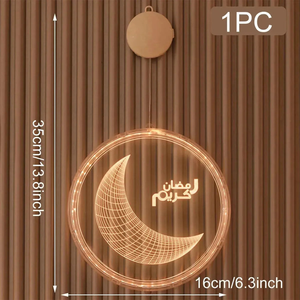 EID Mubarak Moon Star Eid Mubarak Garland LED Curtain String - EX-STOCK CANADA