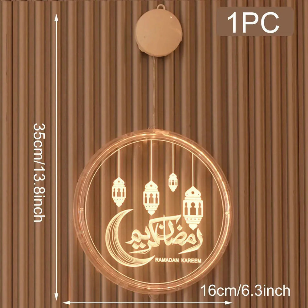 EID Mubarak Moon Star Eid Mubarak Garland LED Curtain String - EX-STOCK CANADA