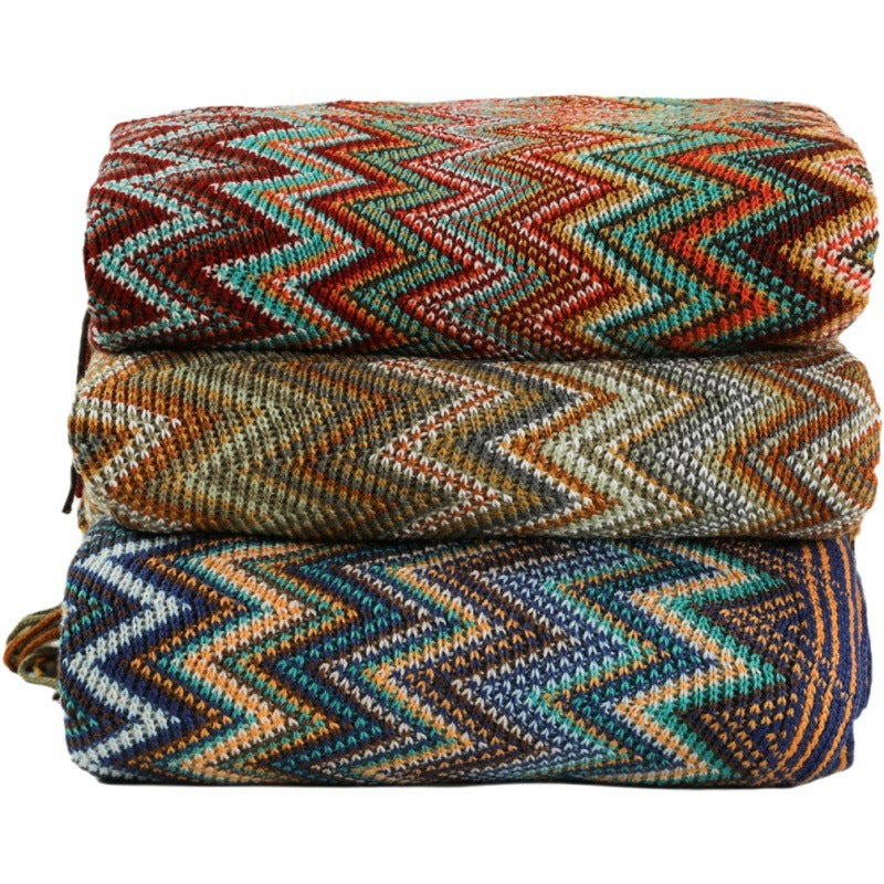 Bohemian Sofa Blanket Cross Border Knitting Blanket Office Nap Blanket Air Conditioning Blanket EX-STOCK Canada 