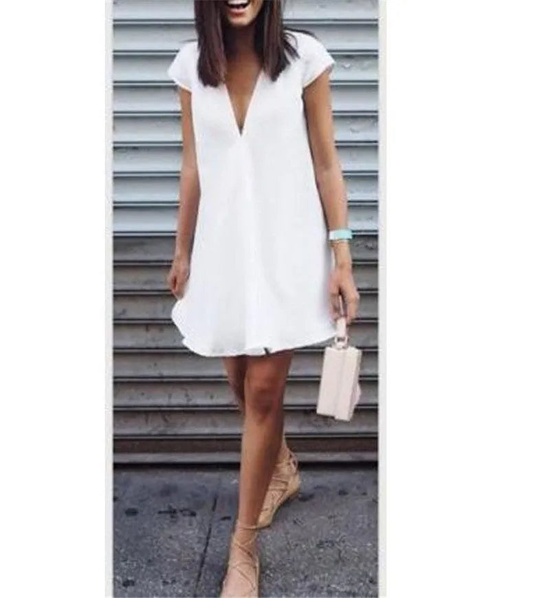 Donne casual abiti da giorno estivo vno mini abito estivo