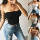 Sexy Fashion Summer Skinny Women Sleeveless Crop Tops Backl - EX-STOCK CANADA