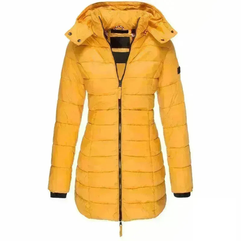 Mid-length Winter Slim-fit Cotton Padded Quilted Puffer Jacket for women
