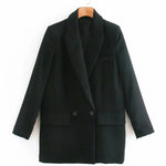 ZA Women Fashion Office Wear One Button Blazer Coat Vintage Long Sleeve Pockets Female Outerwear Chic Tops - EX-STOCK CANADA