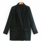 ZA Women Fashion Office Wear One Button Blazer Coat Vintage Long Sleeve Pockets Female Outerwear Chic Tops - EX-STOCK CANADA