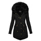 Women's Plush Hooded Parkas Winter Warm Thick  Zip-up Jackets Casual Mid-length Solid Buckle Pockets Coat Outerwear Clothing EX-STOCK Canada 