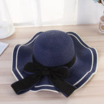 Summer Sol Sol Mujeres Sombreros de paja Sunshade Panamá Panamá Fashion Bow Beach Gat Beach Beathable Viajes de viaje
