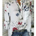 5XL Plus Size Summer Tops Women Blouses Long Sleeve Print Stand Collar Button Blouse Pullover Womens Clothing  Blusa - EX-STOCK CANADA