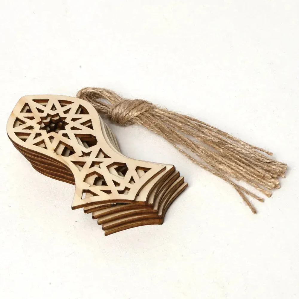 Wooden Small Pendants Creative Home Decoration Gurbang Eid Mubarak Wooden Crafts Ornaments - EX-STOCK CANADA