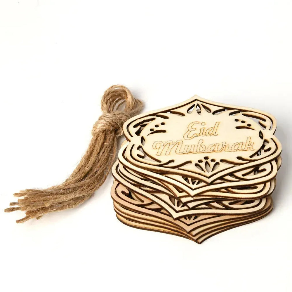 Wooden Small Pendants Creative Home Decoration Gurbang Eid Mubarak Wooden Crafts Ornaments - EX-STOCK CANADA