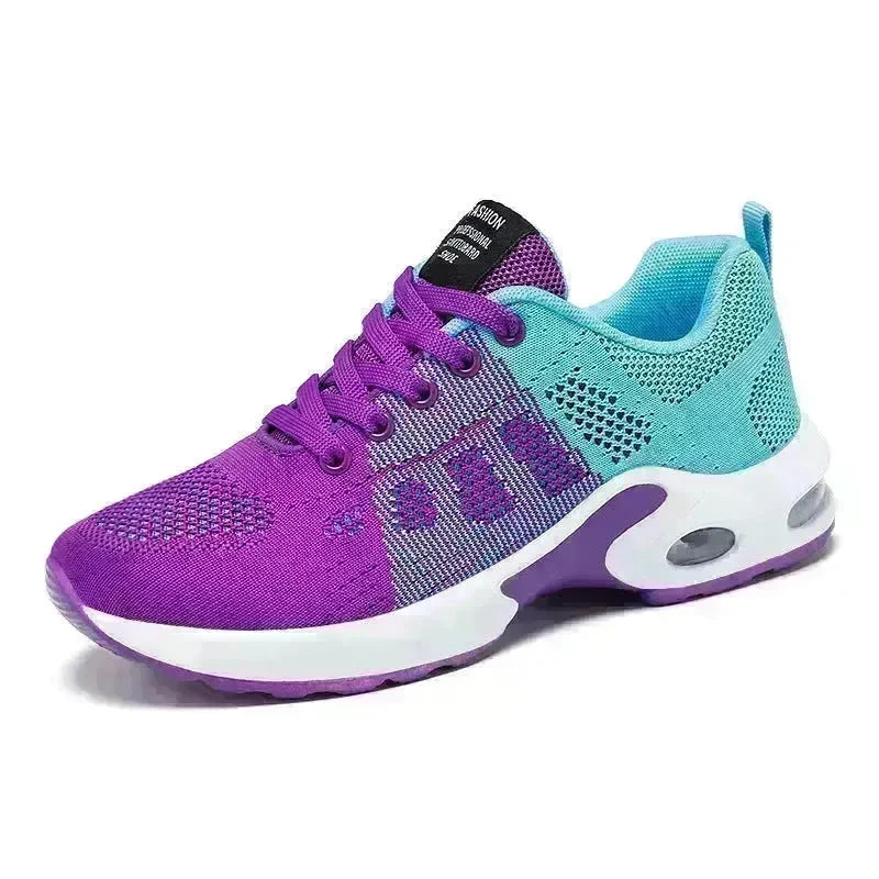 Casual Shoes Breathable Lightweight Mother Shoes Lace-up Cushioned Sneakers for Women - EX-STOCK CANADA