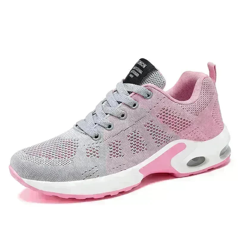 Casual Shoes Breathable Lightweight Mother Shoes Lace-up Cushioned Sneakers for Women - EX-STOCK CANADA