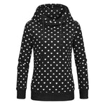 Mujeres impresas sudadera con capucha suelta