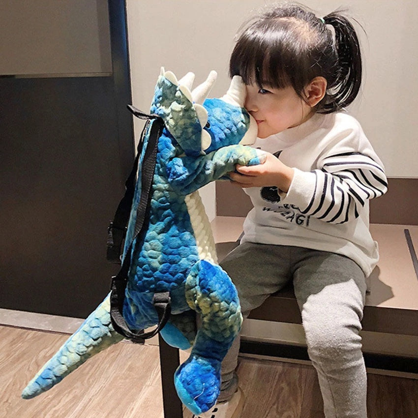 Creative 3D Dinosaur Backpack for Children Cartoon Animal Plush Dinosaurs Bag Cute Funny Parent-child Bags for Girl Boys EX-STOCK