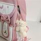Kawaii Nylon School Backpack for Girls – Moon & Star Print, Bow Detail