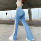 New Style Women's Casual Pierced Drawnwork High Waist Bootcut Washed Jeans - EX-STOCK CANADA