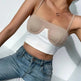 InstaHot Cami Top Women Summer Rib Knit Bikini Patchwork Slash Neck Slim Skinny Backless Crop Top Casual Fashion Strap Tops - EX-STOCK CANADA