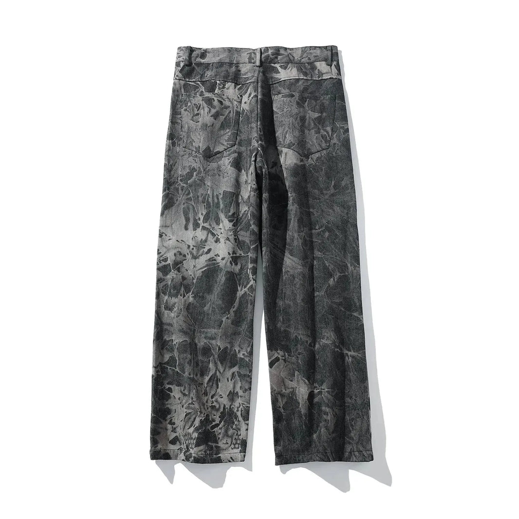 Streetwear Men Loose Denim Pants Graffiti Print Black Vintage Denim Pants Harajuku Joggers Trousers Cotton Jeans