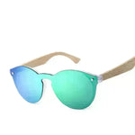 Unisex Vintage Sunglasses Color Film  Bamboo Wood Fashion Retro Glasses For Men And Women
