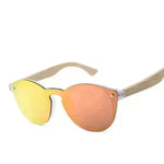 Unisex Vintage Sunglasses Color Film  Bamboo Wood Fashion Retro Glasses For Men And Women