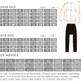 A size chart and measurement guide for a women's blouse and pants, with size tables in Chinese and a size diagram showing how to measure the garment.