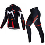 Men's Long Sleeve Cycling Jersey Set – Quick-Dry Road Bike Suit | Red & Green | XS–3XL