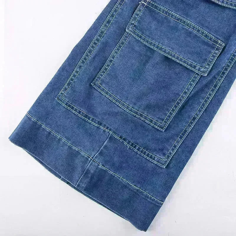 Women's High-waist Casual Trousers With Pocket Drape Bootcut Jeans - EX-STOCK CANADA