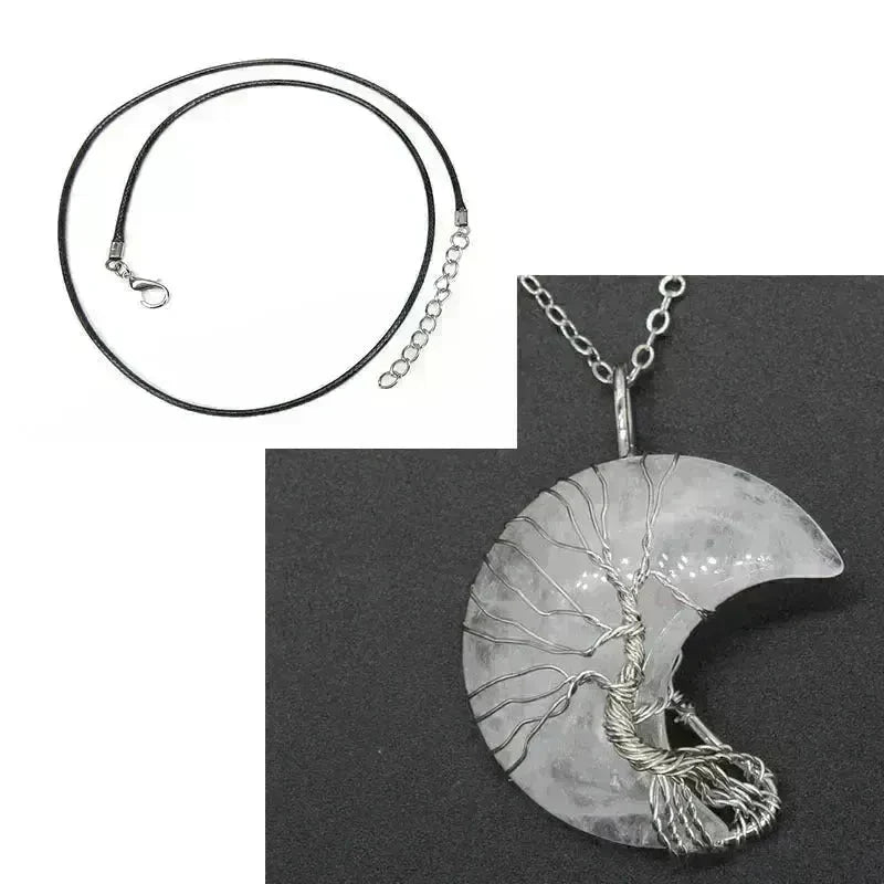 Natural Crystal Moon Pendant for Men and Women - EX-STOCK CANADA