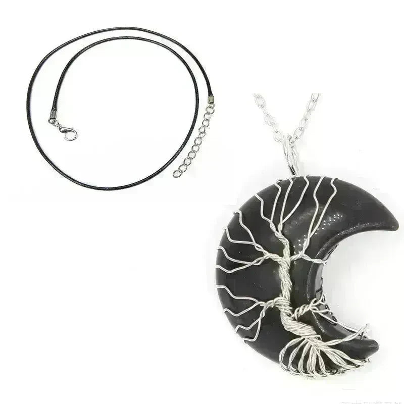 Natural Crystal Moon Pendant for Men and Women - EX-STOCK CANADA