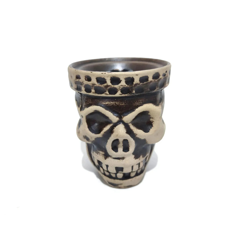 Arabic Hookah Accessories Large Animal Skull Pattern Ceramic Smoke Pot - EX-STOCK CANADA