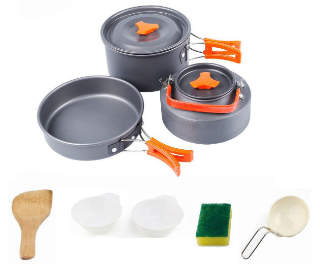Aluminum camping cookware set – product view 3