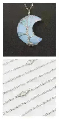 Natural Crystal Moon Pendant for Men and Women - EX-STOCK CANADA