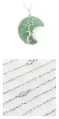 Natural Crystal Moon Pendant for Men and Women - EX-STOCK CANADA