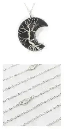 Natural Crystal Moon Pendant for Men and Women - EX-STOCK CANADA