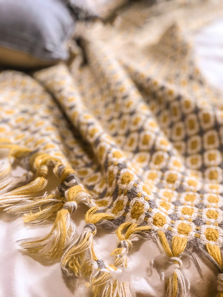 Sofa Blanket Cover Blanket Knitted Tassel Single Nap Blanket Batch Blanket EX-STOCK Canada 