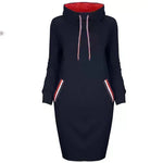 Ladies Winter Hooded Slim Fit Sweatshirt Dress