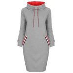 Ladies Winter Hooded Slim Fit Sweatshirt Dress