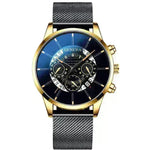 Mesh Strap Quartz Watch Alloy Business Calendar Men's Watch