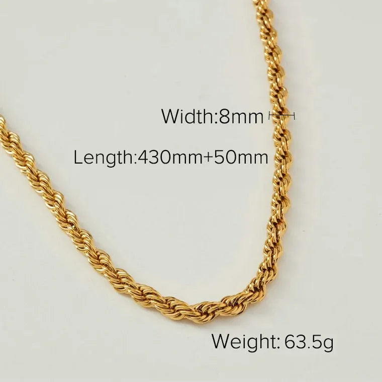 Romeo Twisted Rope Chain Necklace women - EX-STOCK CANADA