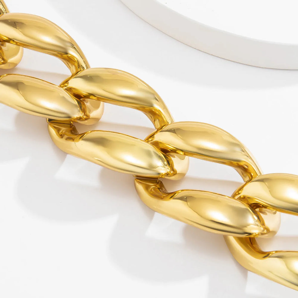 Unique Big Chunky Chain Anklet Women Fashion Gold Color Lock Charm Ankle Rock Twisted Acrylic Female Anklet - EX-STOCK CANADA
