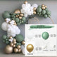 137PCS Sage Green & Gold Balloon Garland Arch Kit – Wedding & Baby Shower Decor