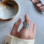 Woven Ring Women European And American Hollow Cross Wide Version Live  Simple Ring - EX-STOCK CANADA