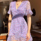 Casual Women Summer Boho Dress V-neck Mini Wrap dress chiffon - EX-STOCK CANADA
